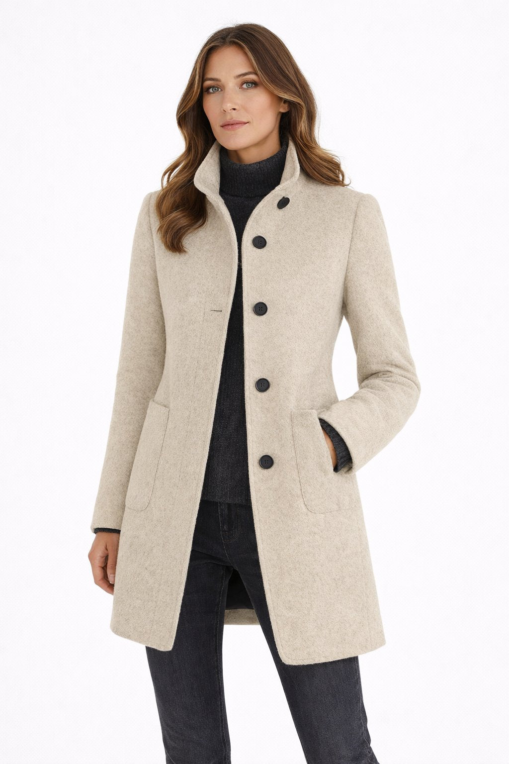 Elegance Mantel - Moderne Vrouwen Wollen Blend Overjas