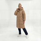 Anita - Dames Lange Silhouet met Capuchon Puffer Jas