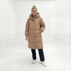 Anita - Dames Lange Silhouet met Capuchon Puffer Jas