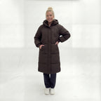 Anita - Dames Lange Silhouet met Capuchon Puffer Jas