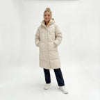 Anita - Dames Lange Silhouet met Capuchon Puffer Jas